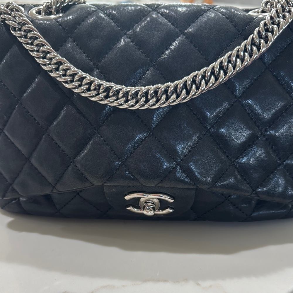 Chanel Black Quilted Shoulder Bag with Iconic CC Logo
